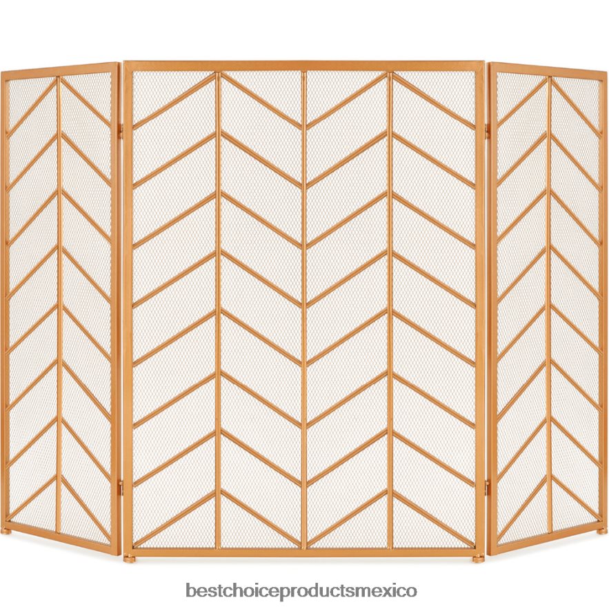 accesorio Mampara de chimenea de hierro de 3 paneles con asas Best Choice Products oro X080FZ1260 accesorio Mampara de chimenea de hierro de 3 paneles con asas Best Choice Products oro X080FZ1260